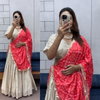 Red Colour Soft Chinon Silk With Designer Lehenga With Blouse Dupatta Wholesale Market In Surat Vt 01
